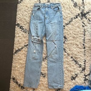 Abercrombie Curve Love High Waisted 90s Straight Jeans Long